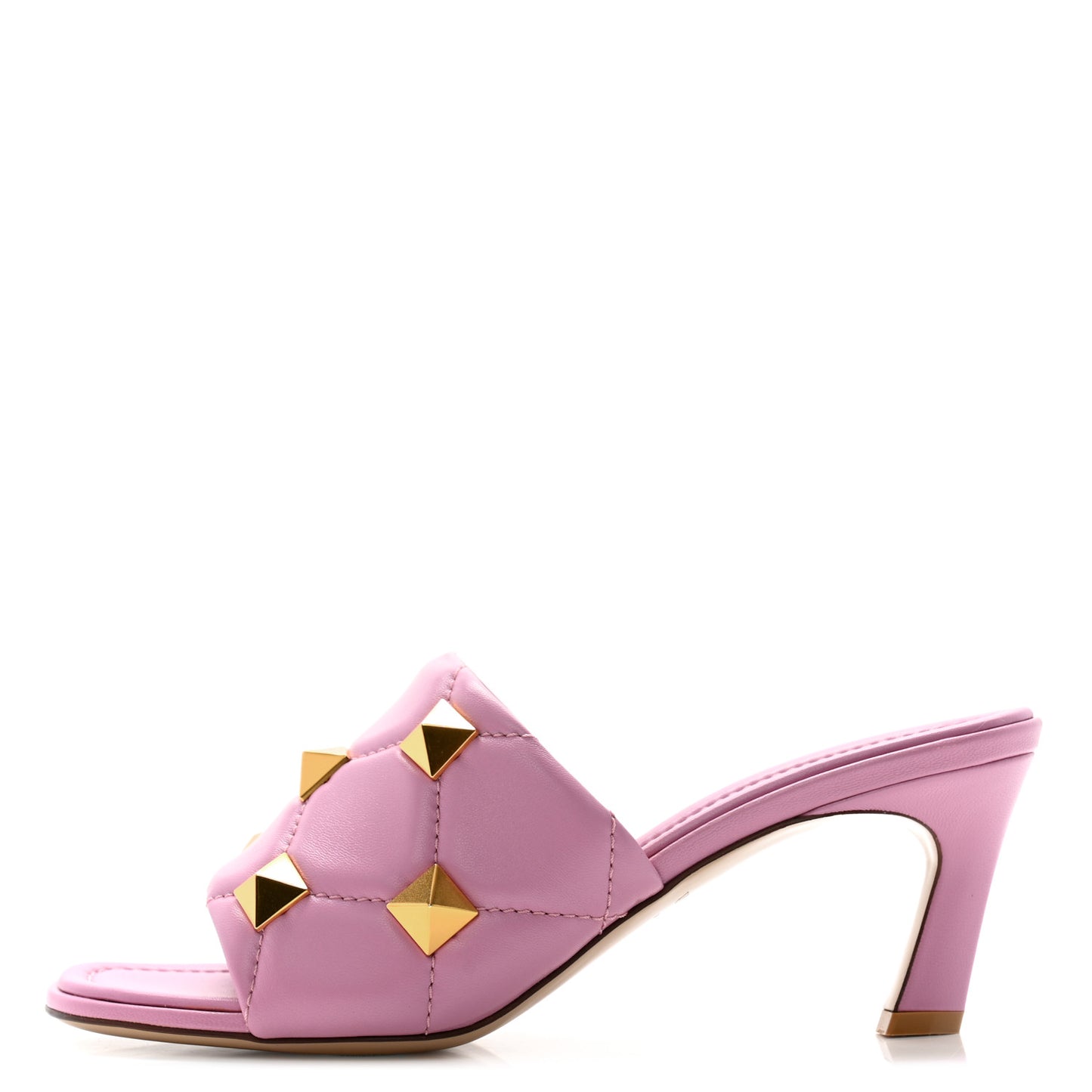 Nappa Quilted Roman Stud 65mm Slide Sandals 38.5 Giacinto