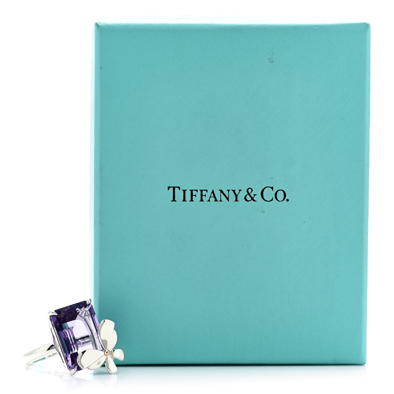 Tiffany Sterling Silver 18K Rose Gold Amethyst Return to Tiffany Love Bugs Butterfly Ring 54 7 7 of 7