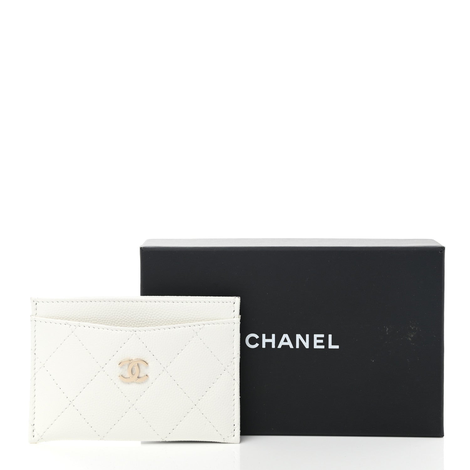 Chanel Caviar Quilted Card Holder White 9 of 9