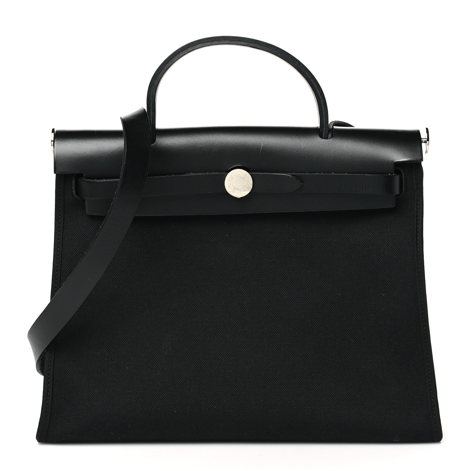 Hermes Military Toile Vache Hunter Herbag Zip PM 31 Black 1 of 11