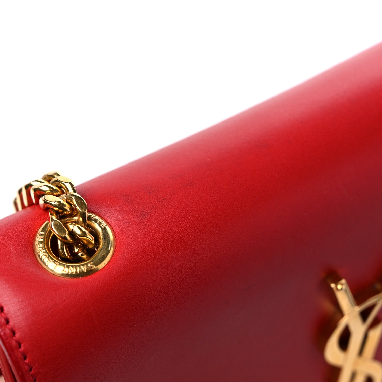 Saint Laurent Calfskin Small Classic Monogram Kate Tassel Satchel Red 13 of 13