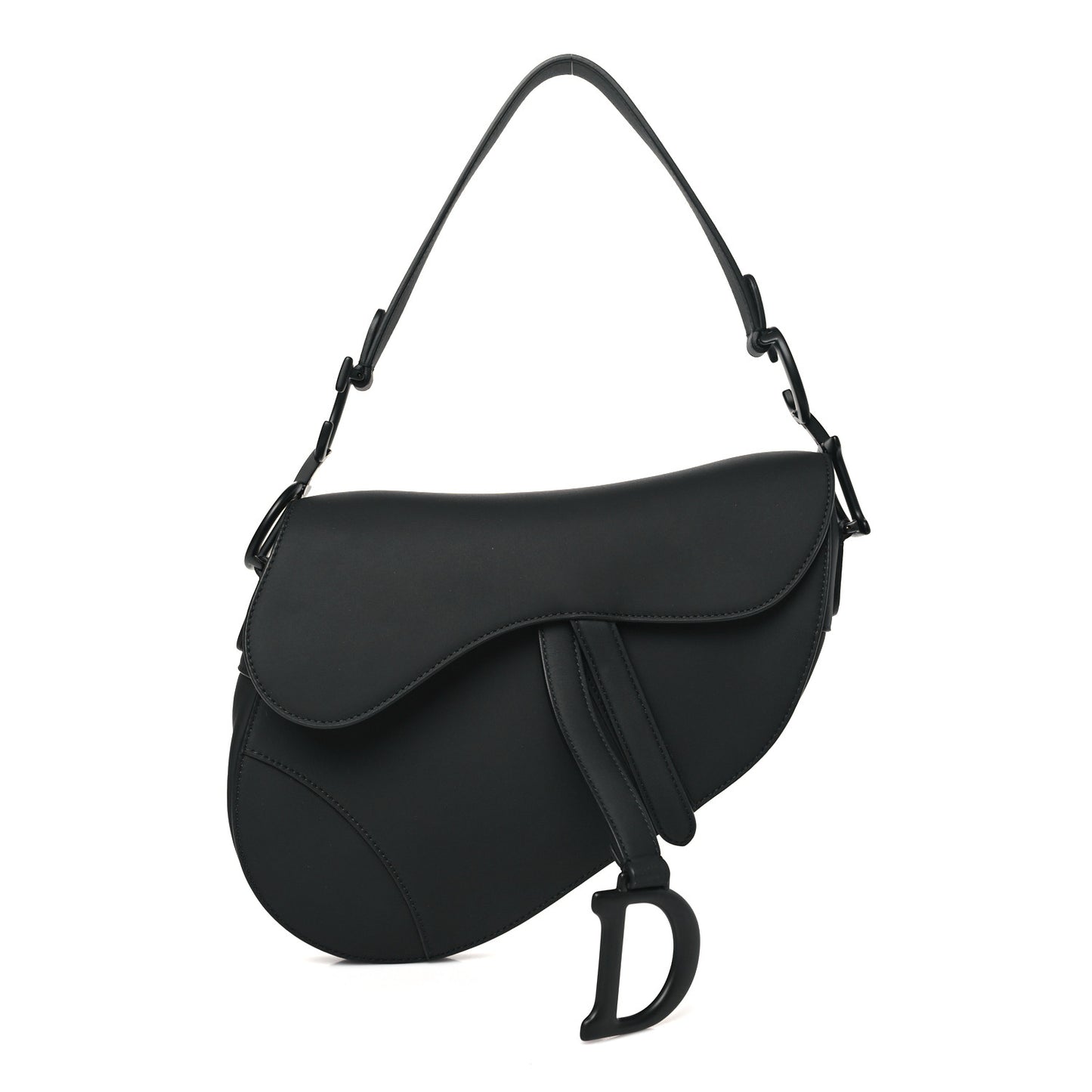 Ultra Matte Calfskin Saddle Bag Black