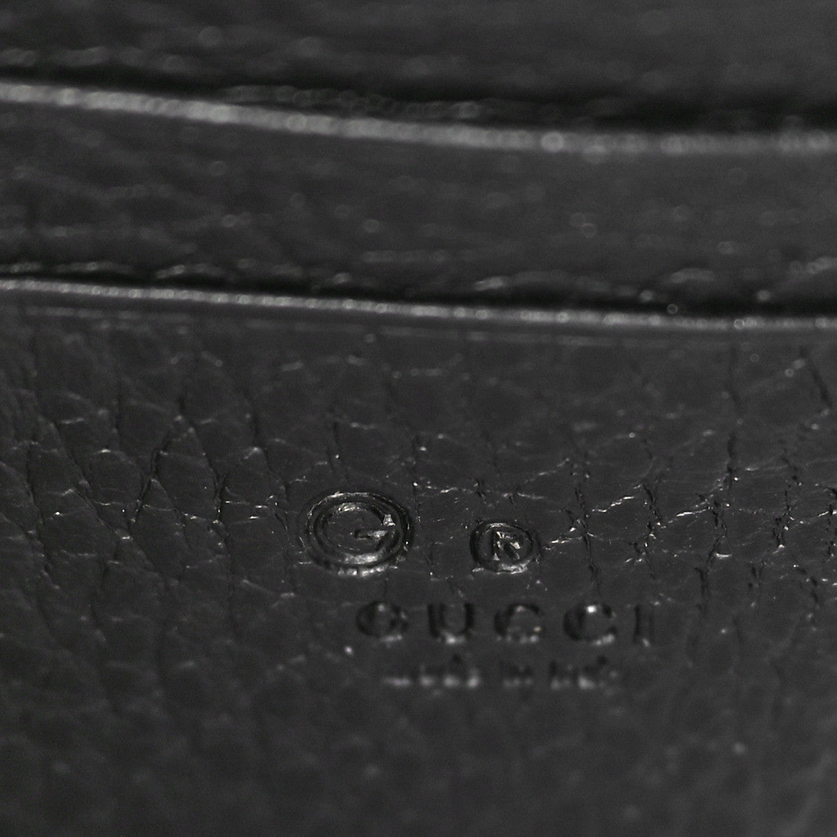 Dollar Calfskin Interlocking G Chain Wallet Black