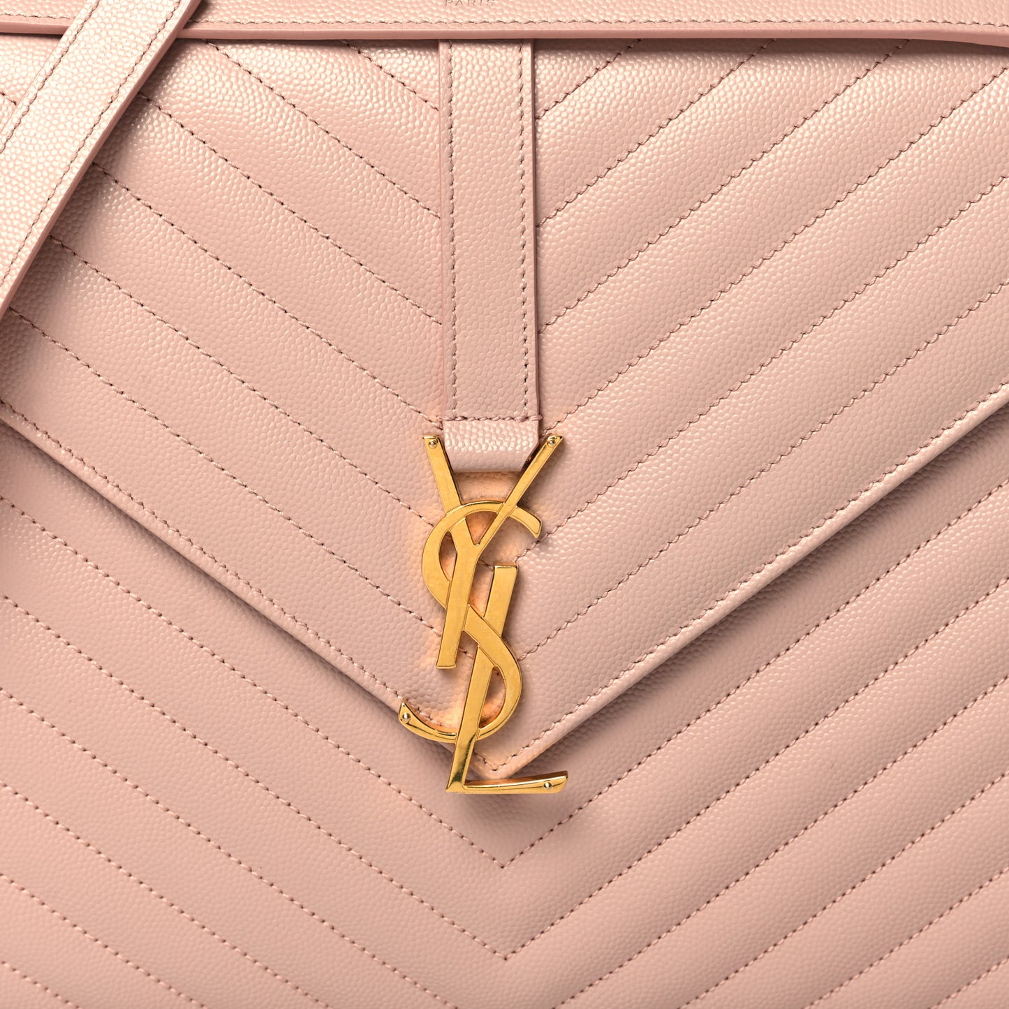 Grain De Poudre Matelasse Chevron Large Monogram Satchel Pale Pink