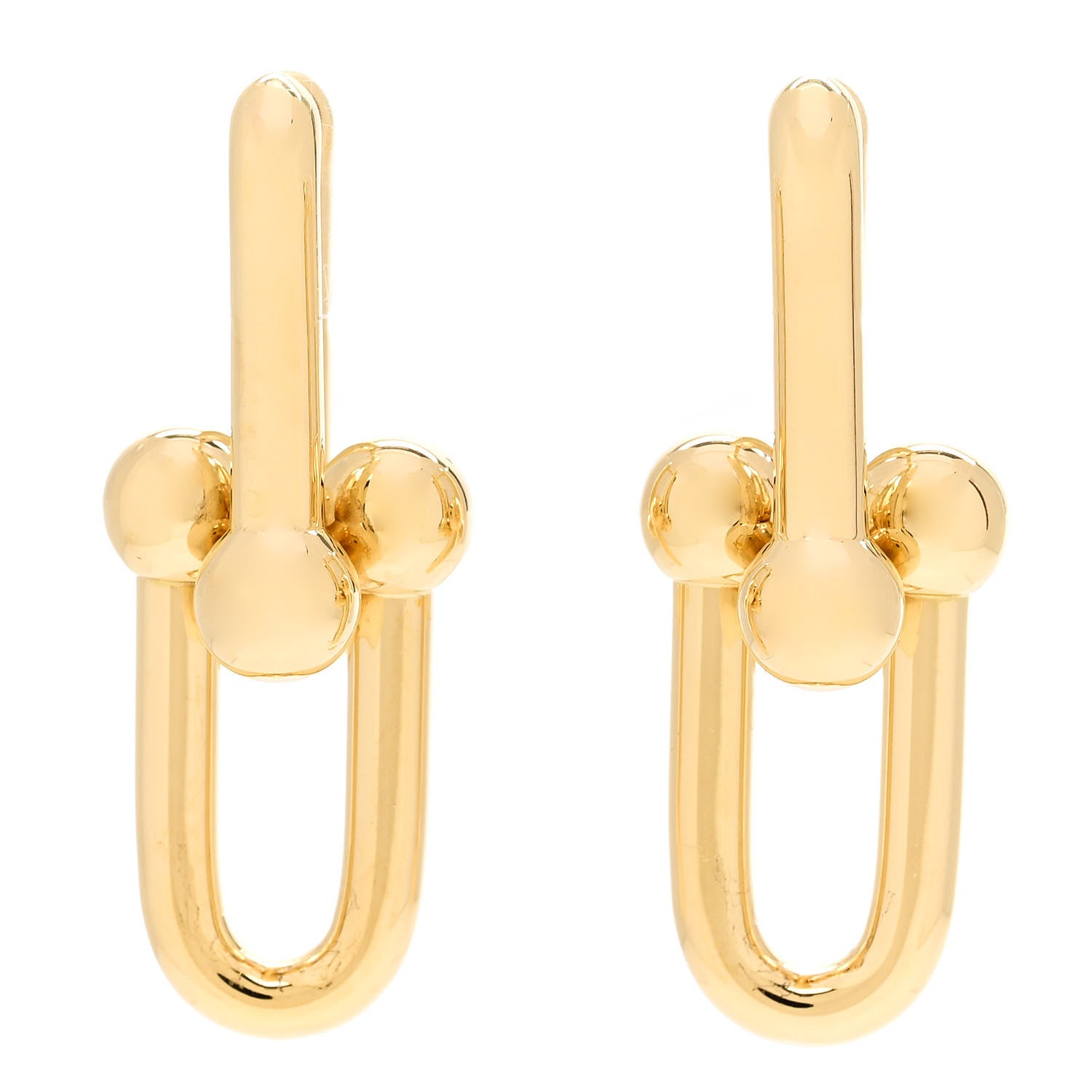 Tiffany 18K Yellow Gold Large HardWear Link Earrings 1 of 5