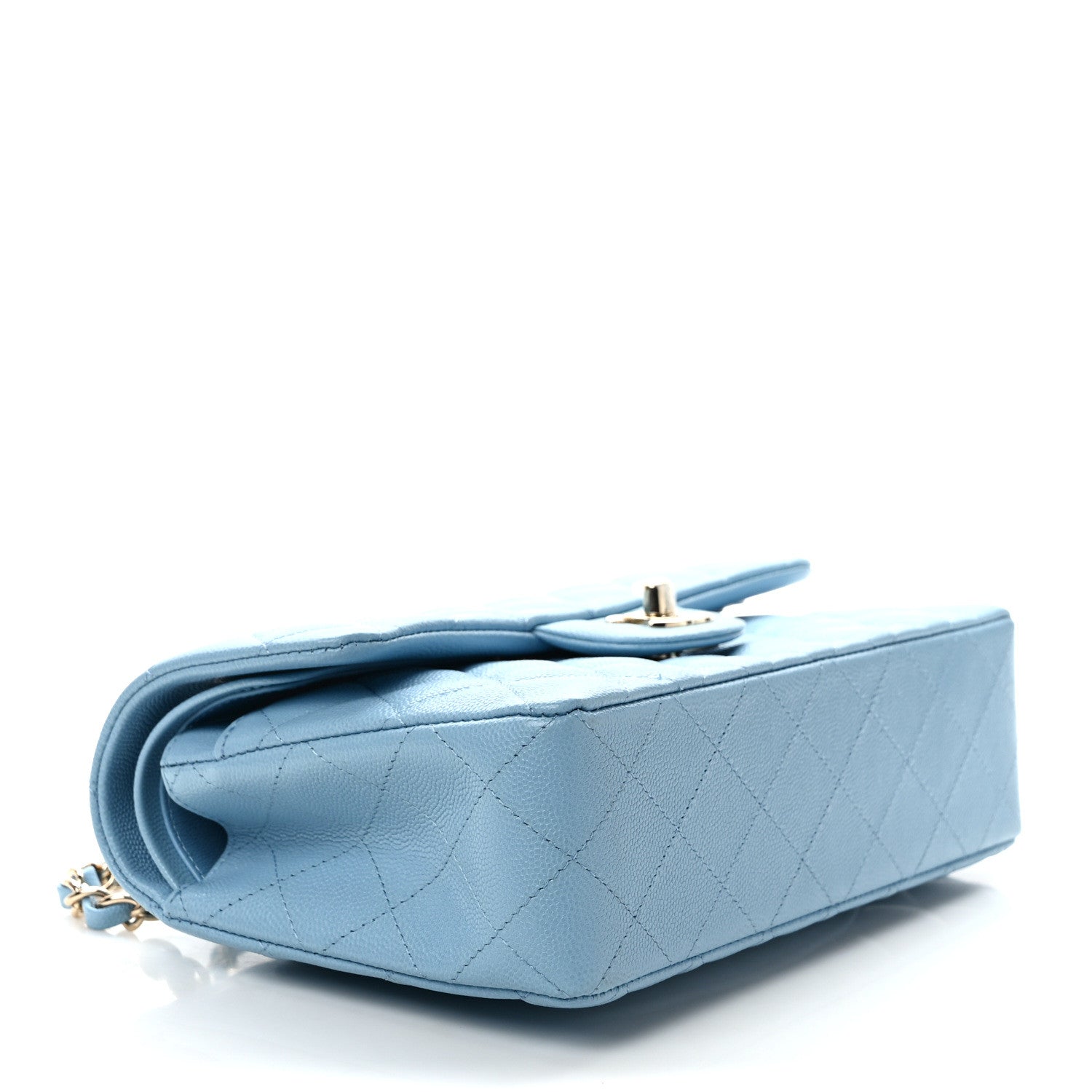 Chanel Caviar Quilted Small Double Flap Light Blue 4 of 10