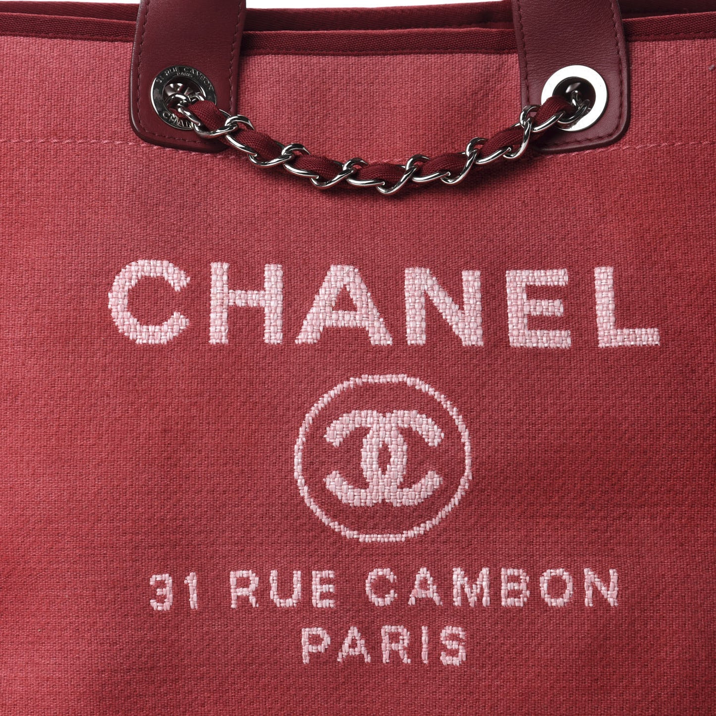 Canvas Medium Deauville Tote Red