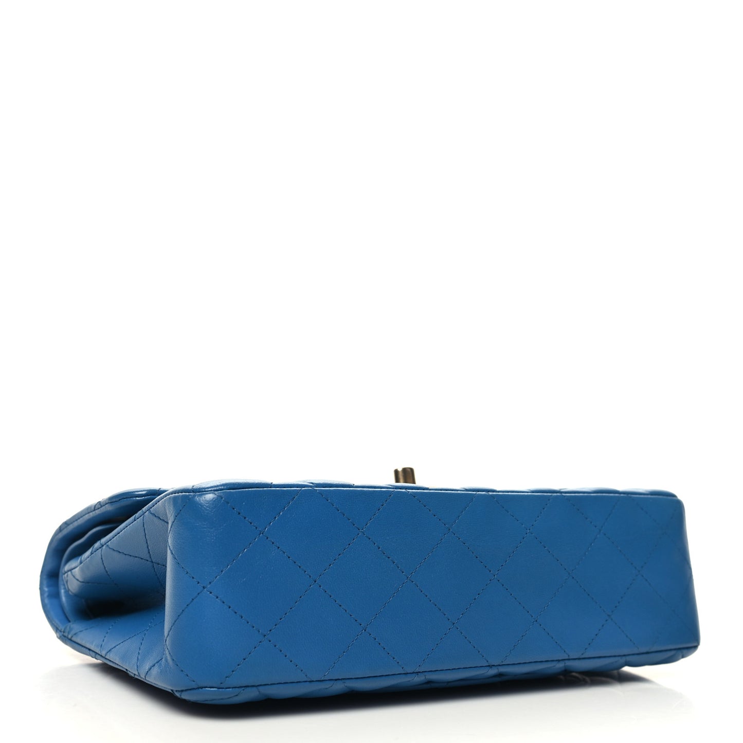 Lambskin Quilted Small Double Flap Blue
