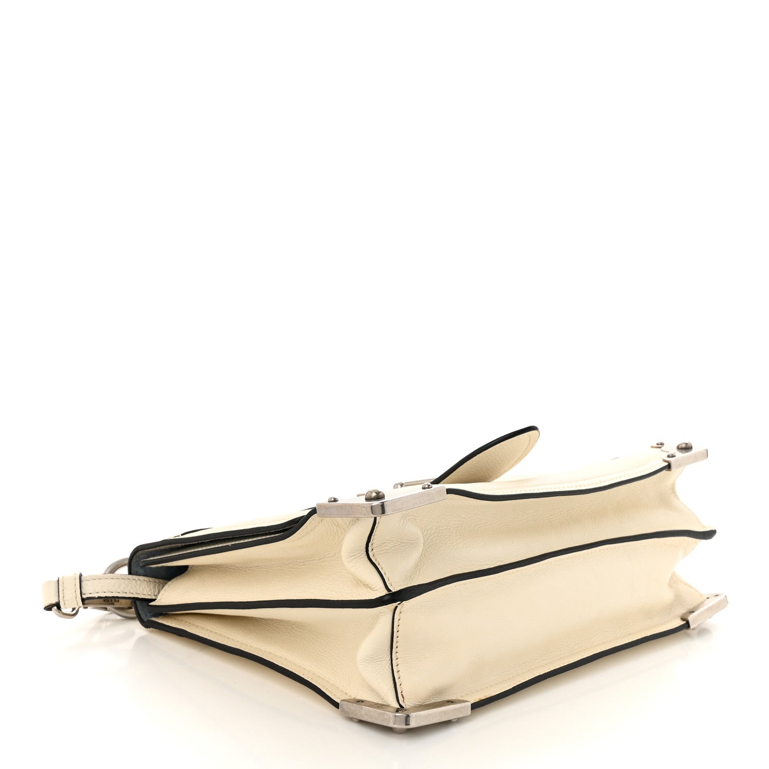Prada Glace Calfskin Large Soft Cahier Bag White 4 of 11
