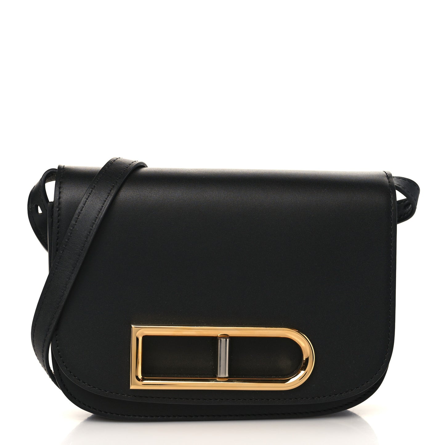Olen Calfskin Small Lingot Crossbody Black