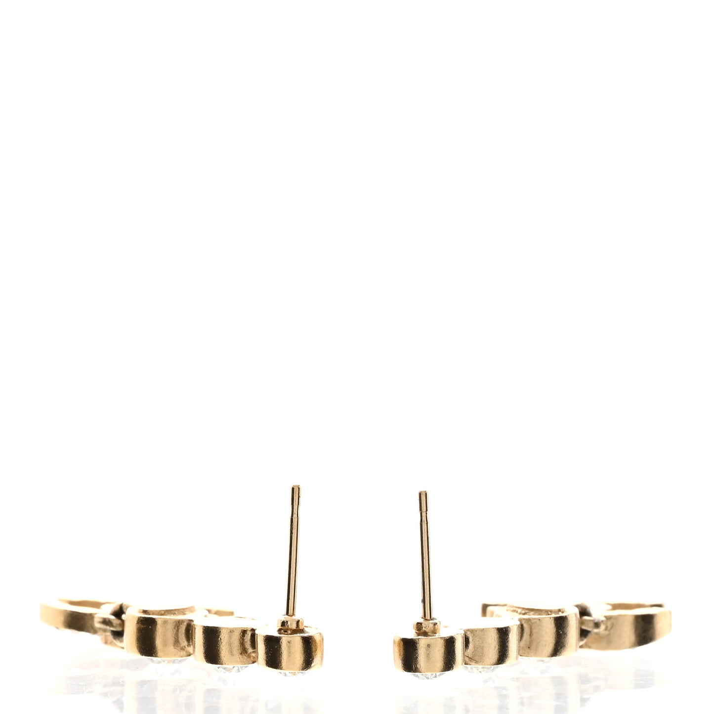 Crystal CC Drop Earrings Gold