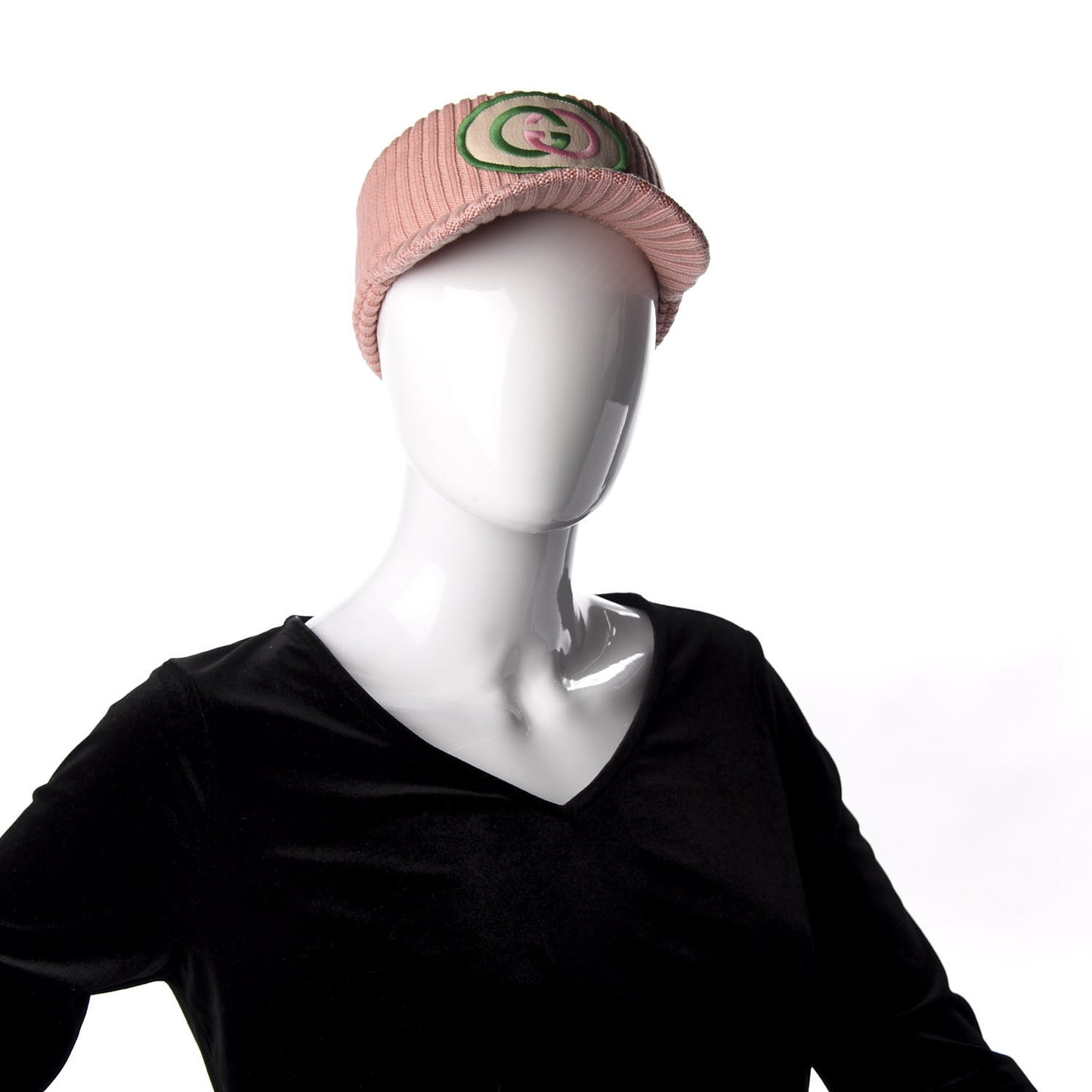 Wool Interlocking G Patch Visor M Pink