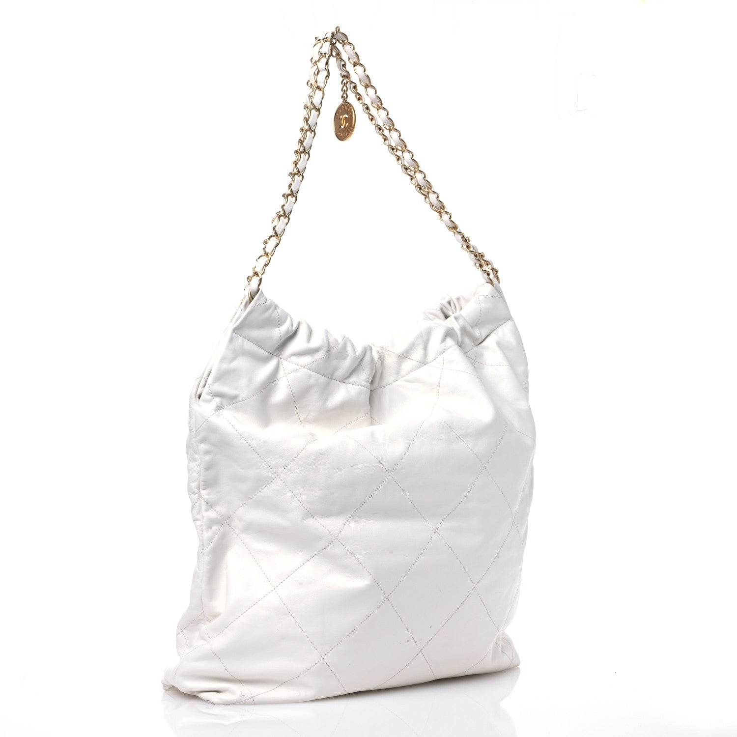 Chanel Shiny Calfskin Quilted Large Chanel 22 White 4 of 13