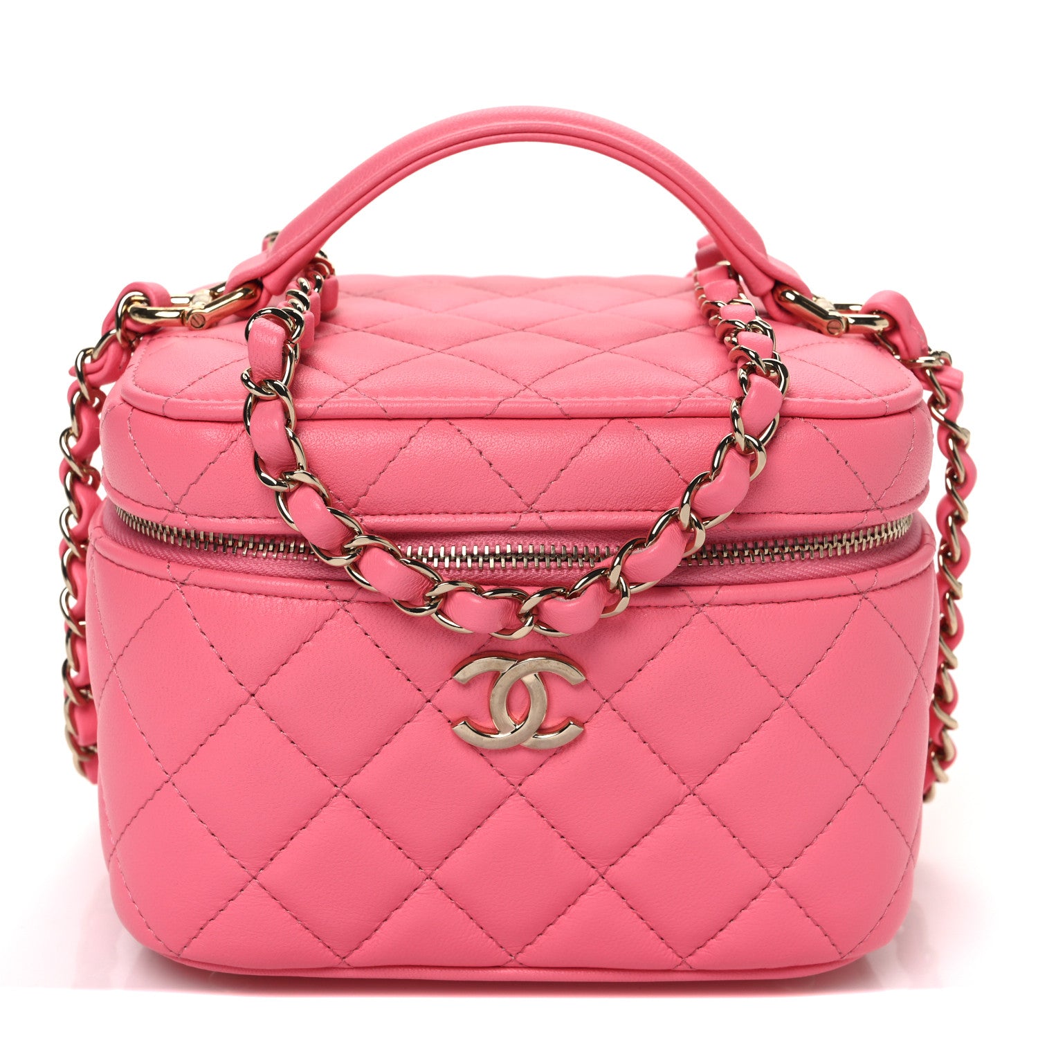 Chanel Lambskin Quilted Small CC Vanity Case Pink 1 of 10
