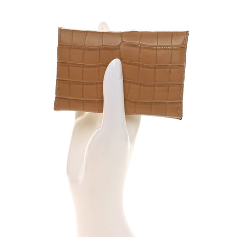 Matte Alligator Calvi Card Case Chai