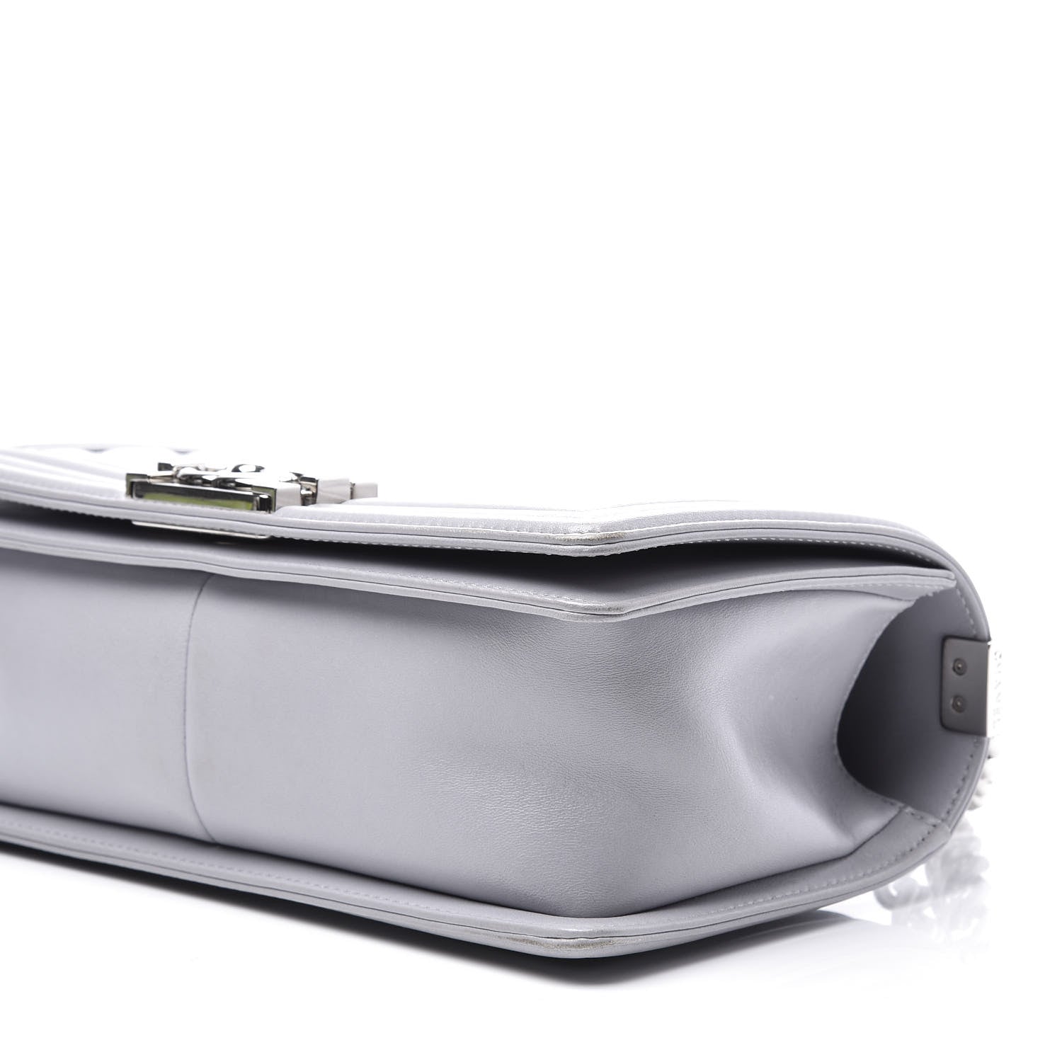 Chanel Calfskin Quilted Medium Boy Flap Light Grey 9 of 10