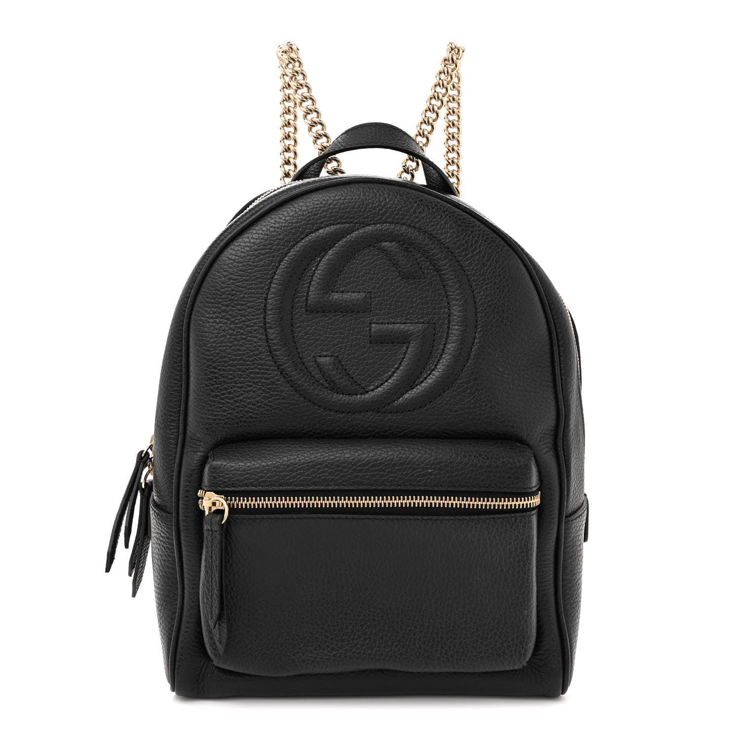Gucci Pebbled Calfskin Soho Chain Backpack Black 1 of 11