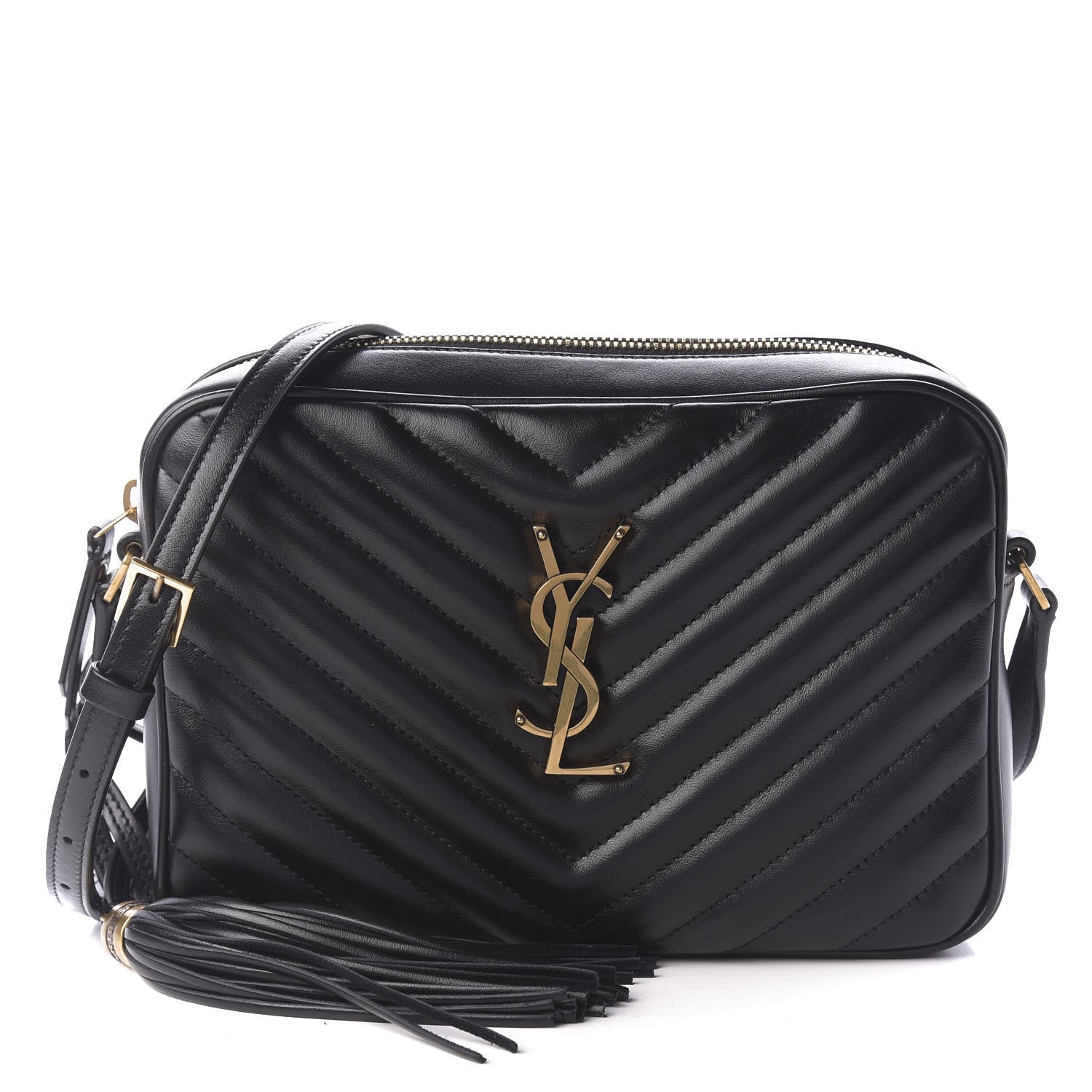 Saint Laurent Calfskin Matelasse Monogram Lou Camera Bag Black 1 of 9
