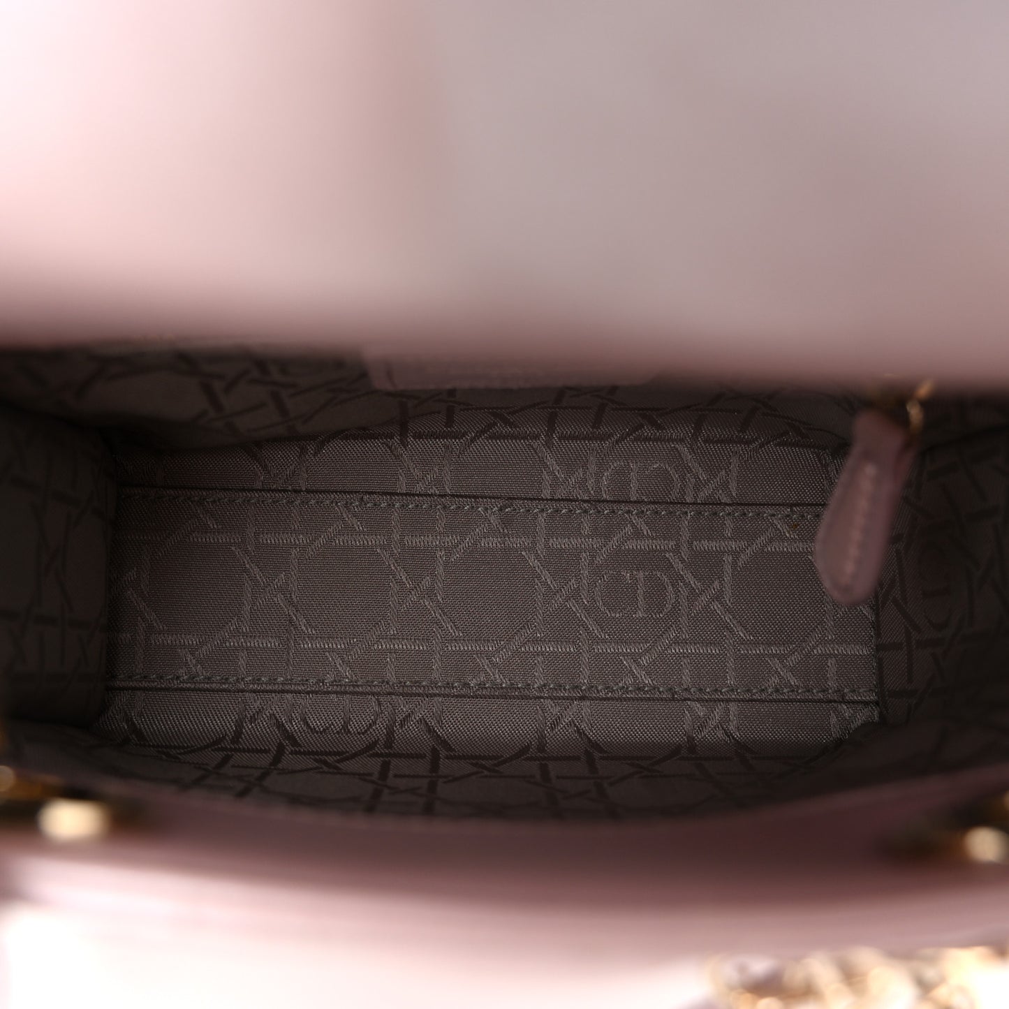 Metallic Lambskin Cannage Mini Lady Dior Lotus
