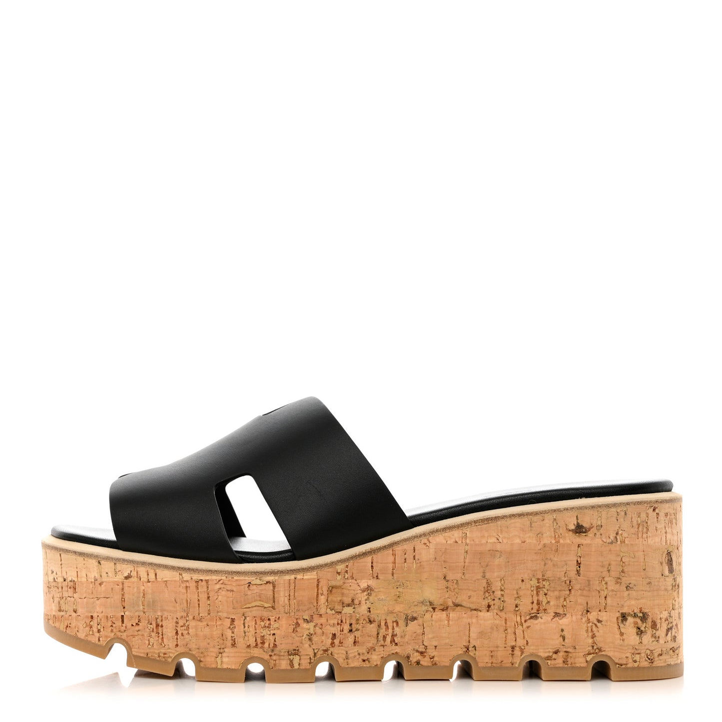 Calfskin Cork Eze 30 Sandals 39 Black