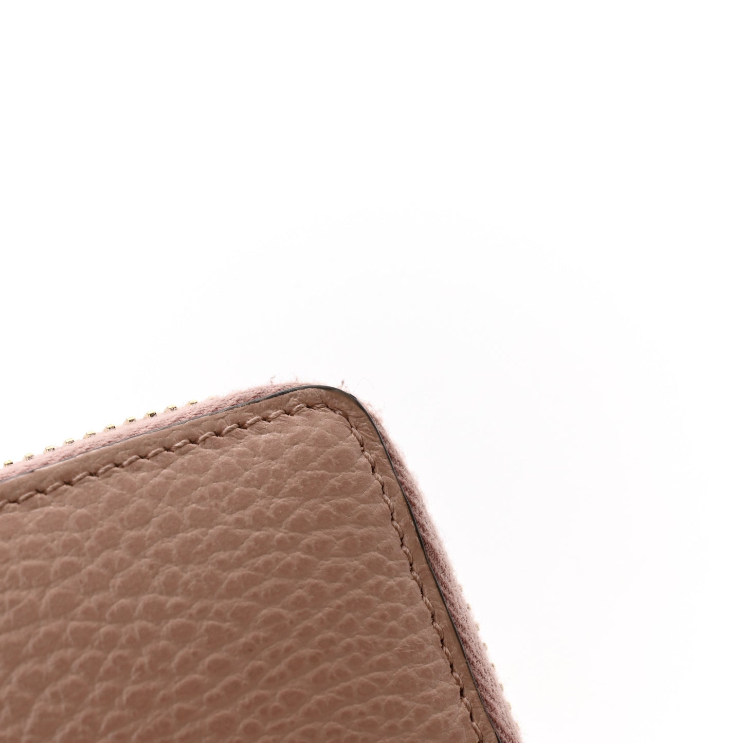 Dollar Calfskin GG Supreme Monogram GG Marmont Zip Around Wallet Light Pink Beige White