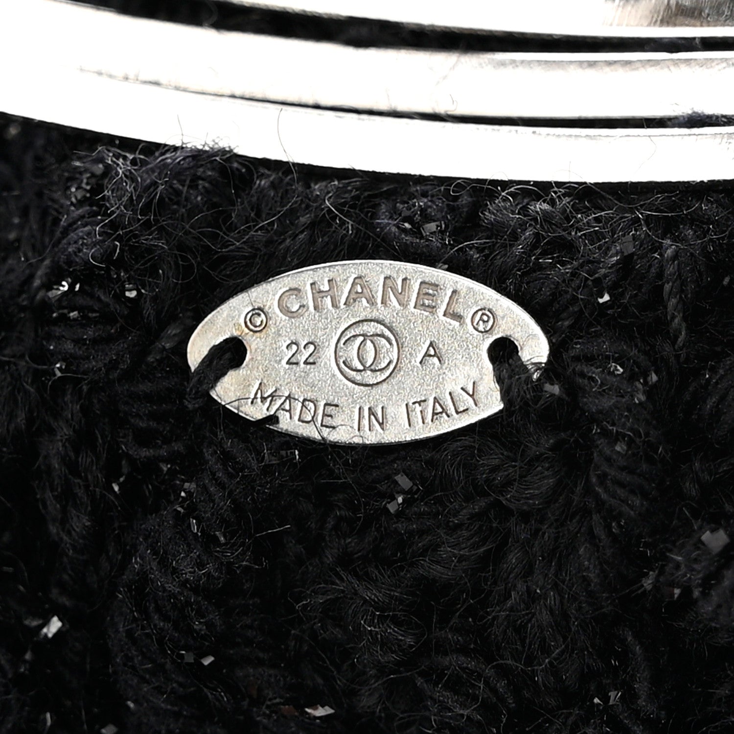 Chanel Tweed CC Bow Hair Clip Black 3 of 3