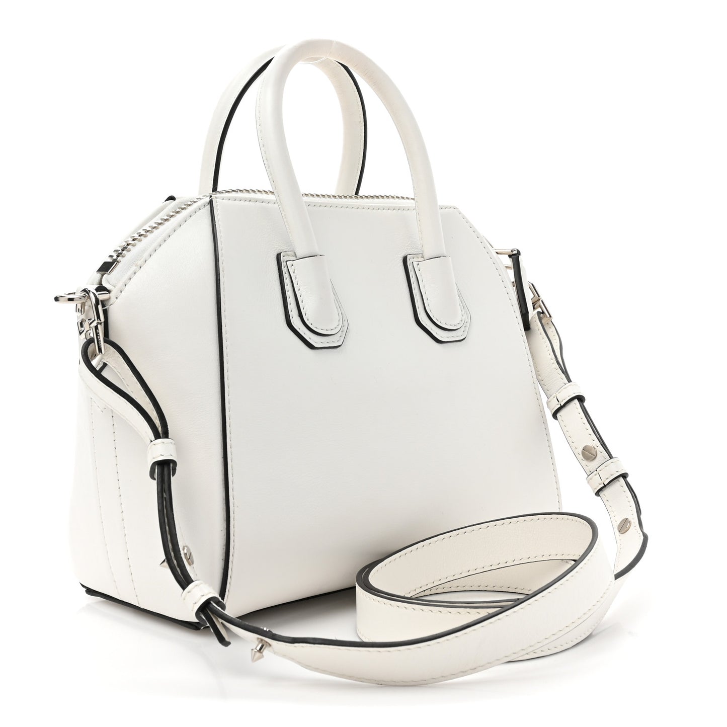 Calfskin Signature Logo Small Antigona White