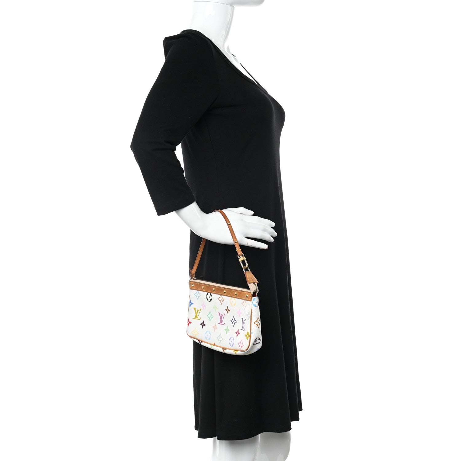Louis Vuitton Monogram Multicolor Pochette Accessories White 2 of 10