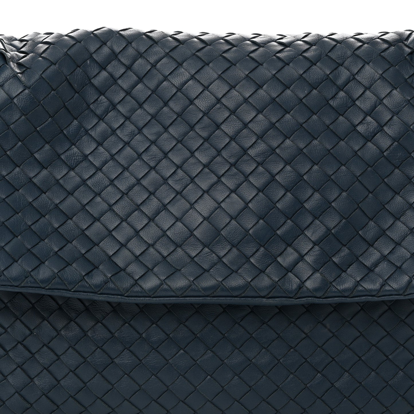 Nappa Intrecciato Flap Shoulder Bag Blue