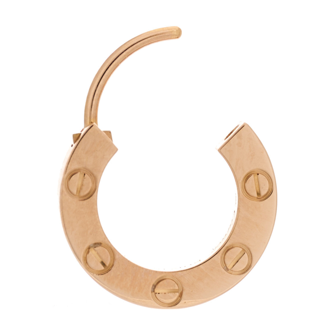 18K Pink Gold Single LOVE Hoop Earring