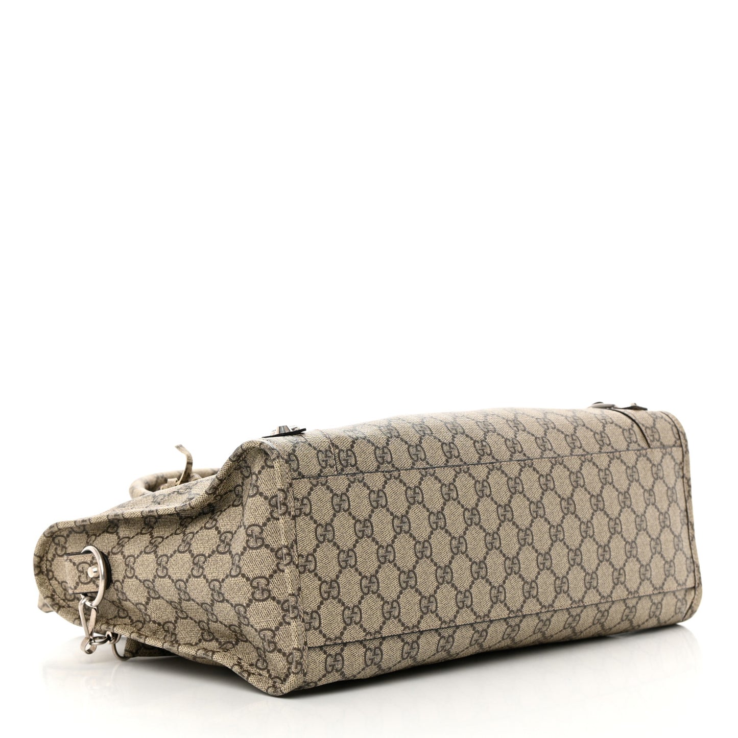 X GUCCI GG Supreme Monogram Neo Classic Silver Hardware City Beige Ebony