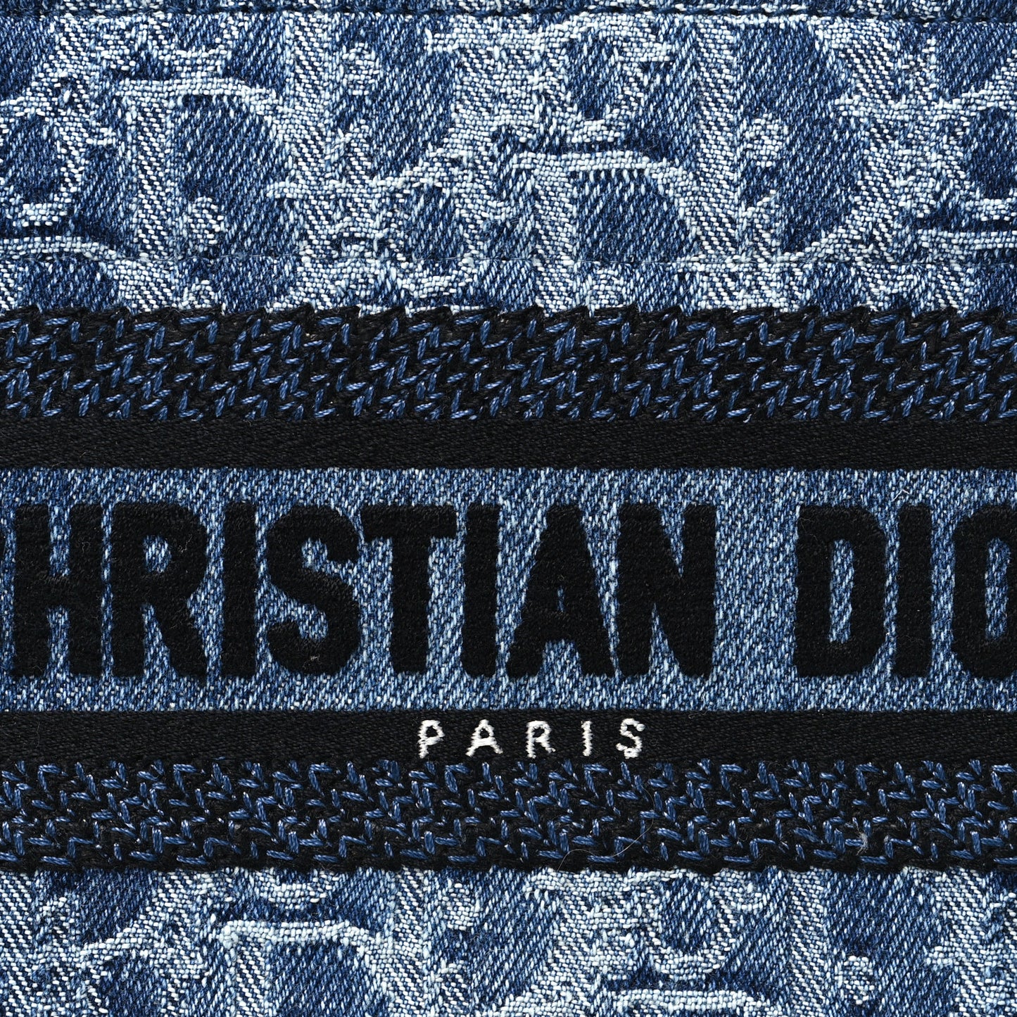 Denim Oblique Mini Book Tote With Strap Blue