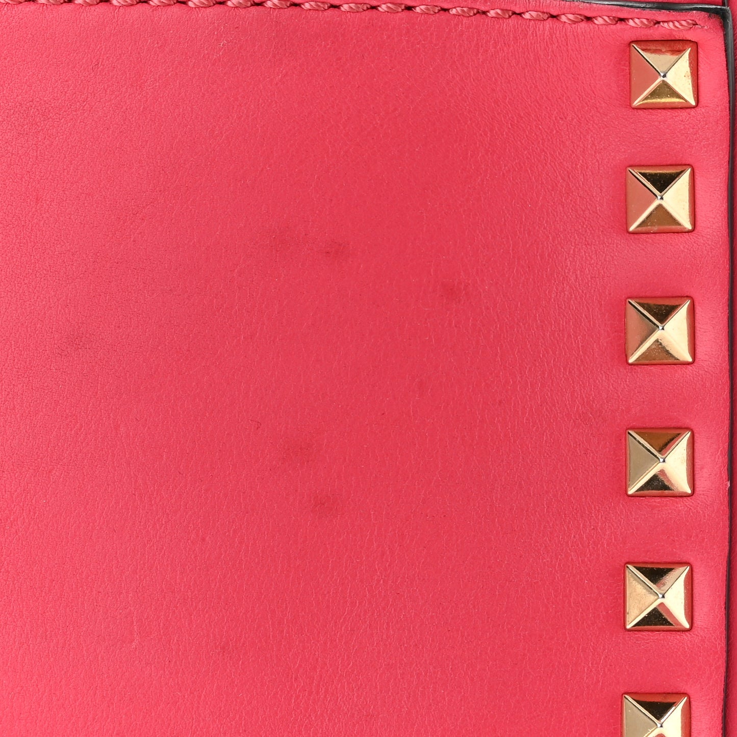 Vitello Small Rockstud Double Handle Tote Raspberry