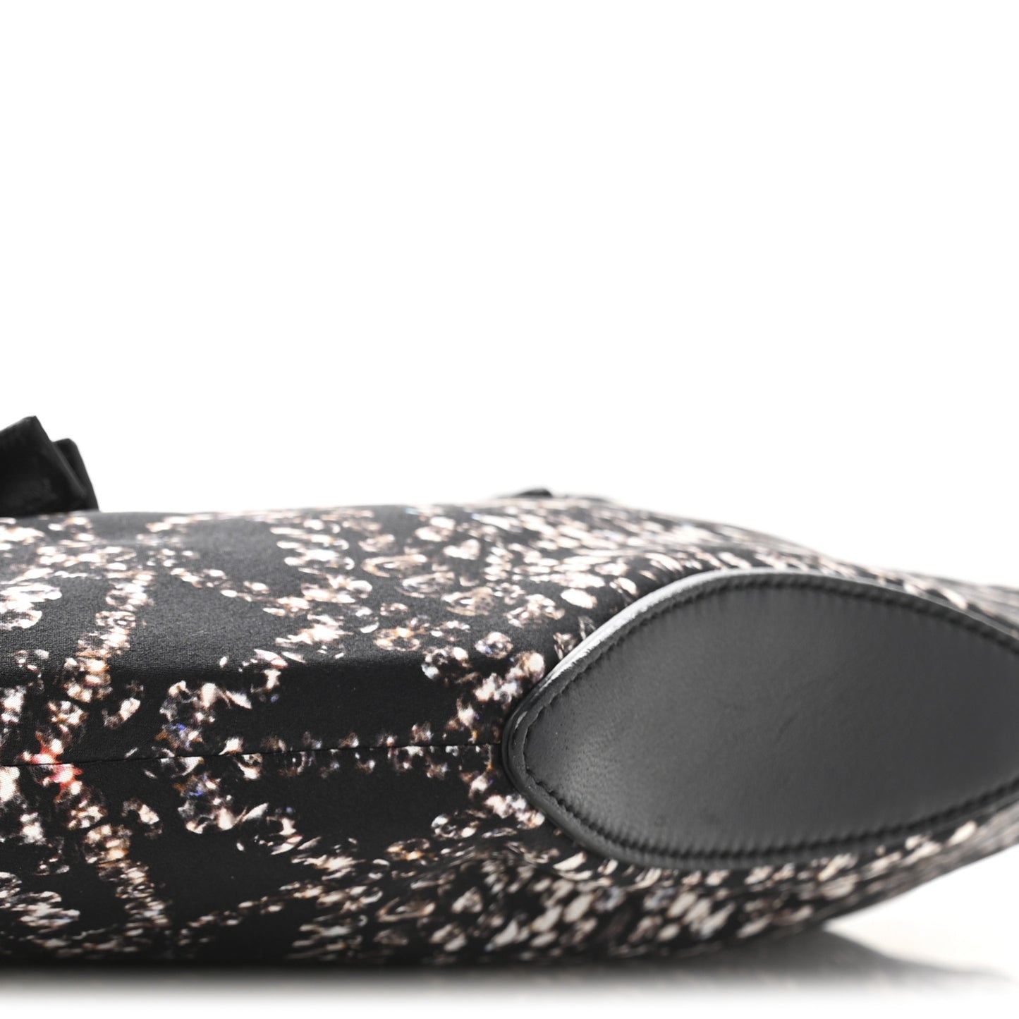 Silk Dandelion Print De Manta Clutch Black