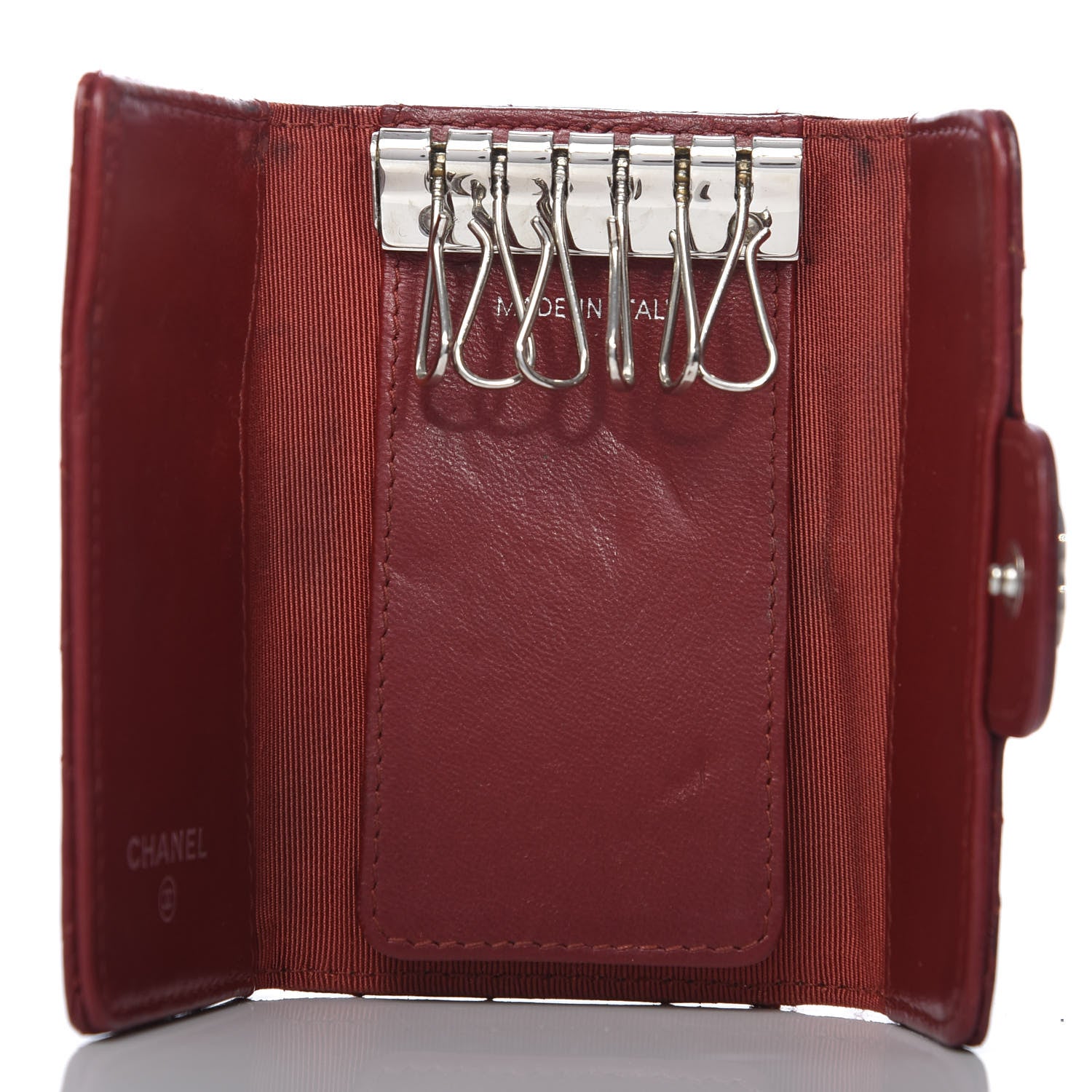 Chanel Lambskin Quilted 6 Key Holder Red 5 of 12