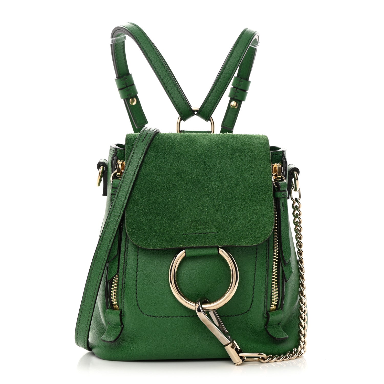 chloé faye leather and suede backpack Chloe Suede Calfskin Mini Faye Backpack Pine Green 1370888 – FASHIONPHILE