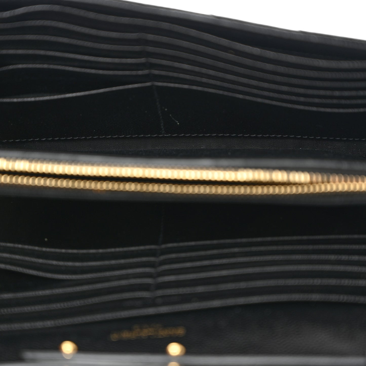 Grain De Poudre Matelasse Chevron Monogram Chain Wallet Black