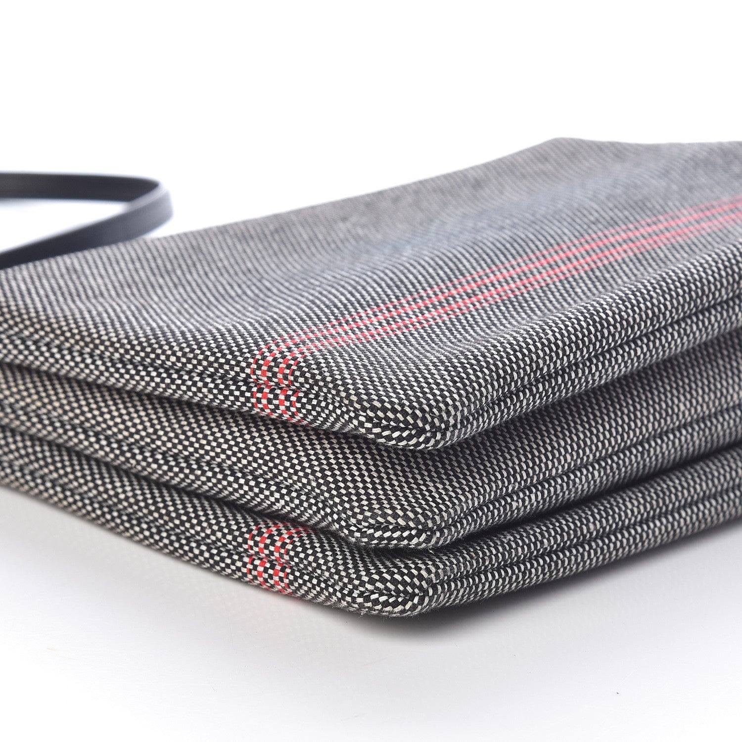 Celine Cotton Canvas Large Trio Crossbody Bag Black White 10 of 11