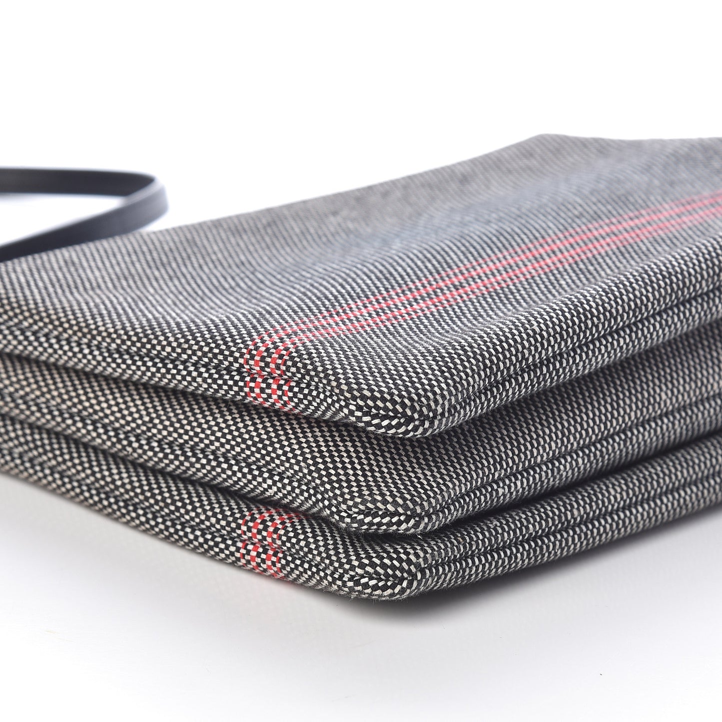 Cotton Canvas Large Trio Crossbody Bag Black White