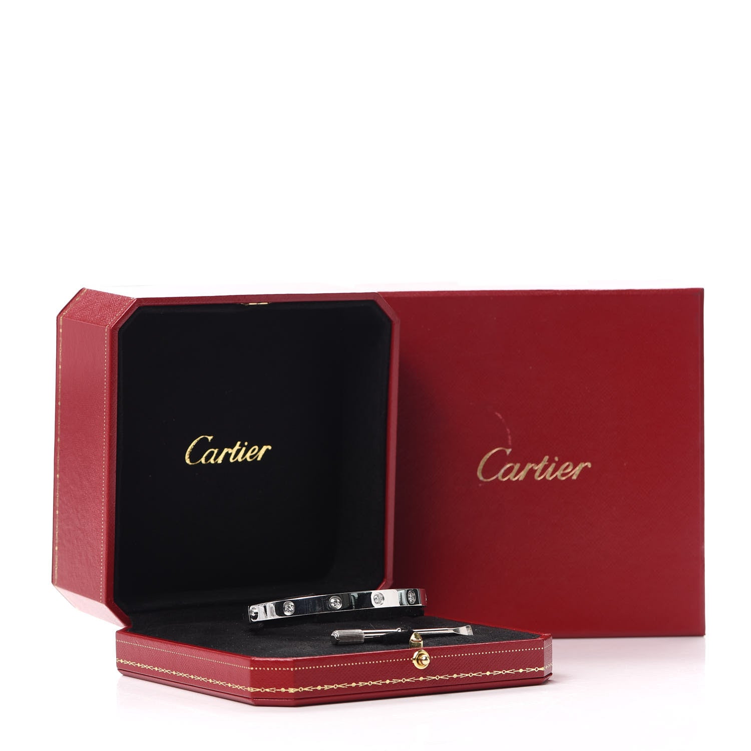 Cartier 18K White Gold 10 Diamond LOVE Bracelet 19 7 of 7