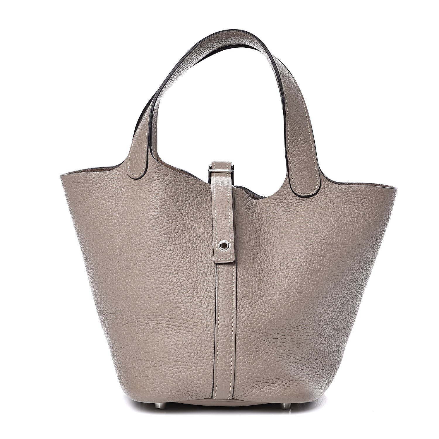 Hermes Taurillon Clemence Picotin Lock 18 PM Gris Tourterelle