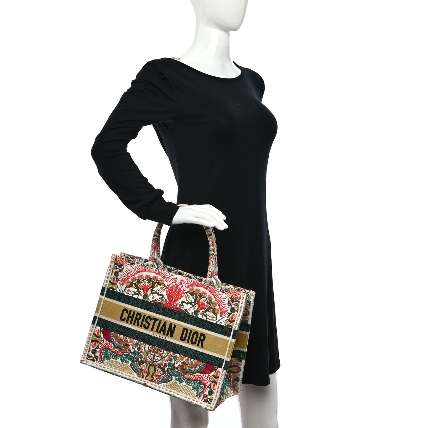 Canvas Embroidered Heart Lights Medium Book Tote Multicolor