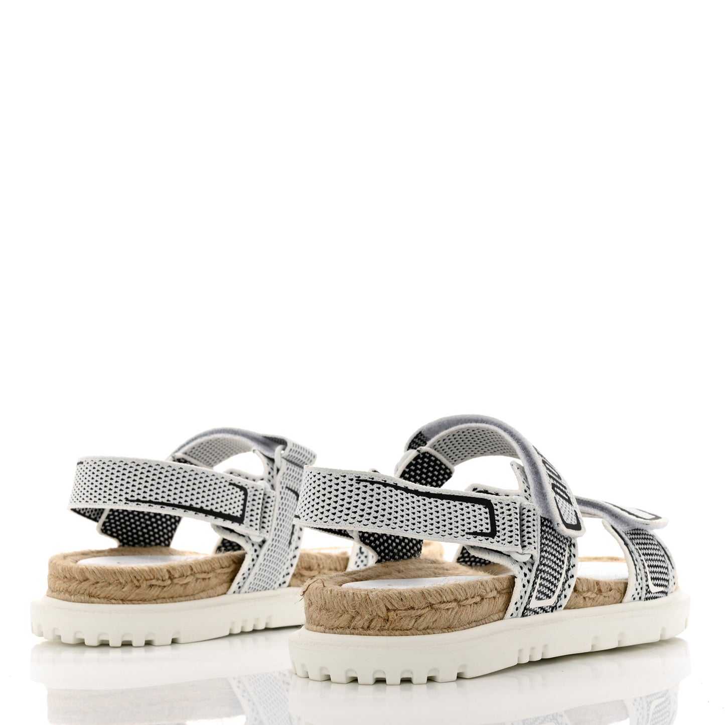 Technical Knit Jute Dioract 10mm Sandals 41 White Black