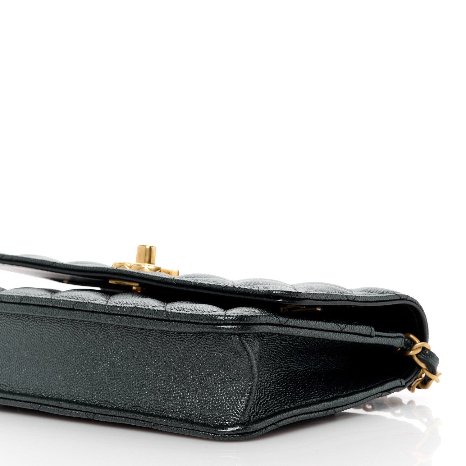 Chanel Pearly Caviar Quilted Fit For You Wallet On Chain WOC Black 11 of 12