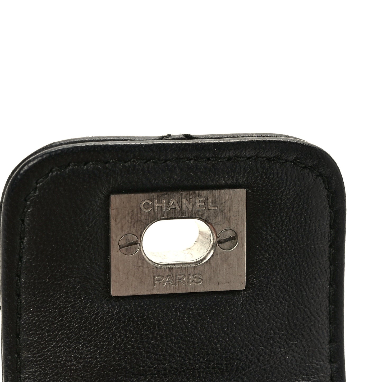 Lambskin Quilted CC Turnlock Cuff Bracelet M Black