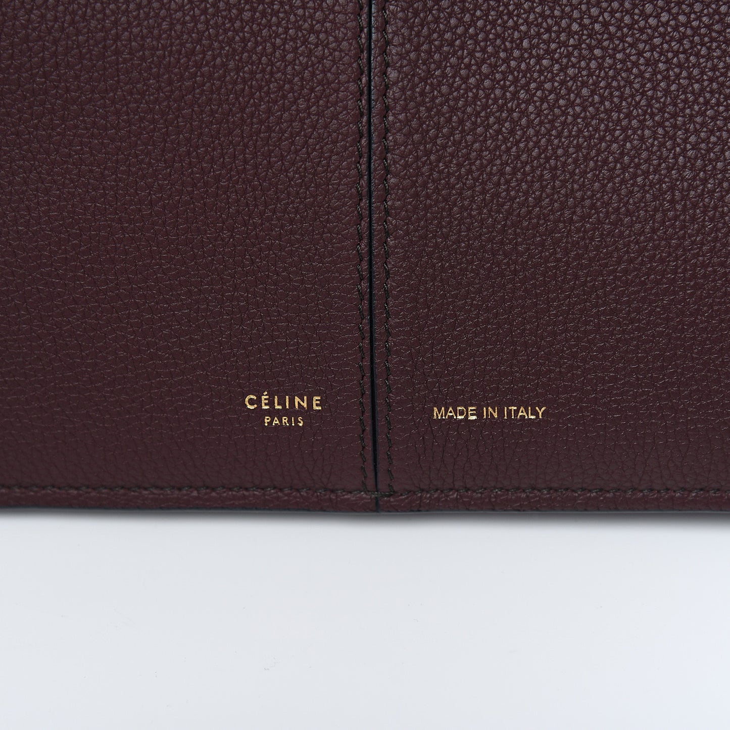 Baby Grained Calfskin Small Tri-Fold Bag Burgundy
