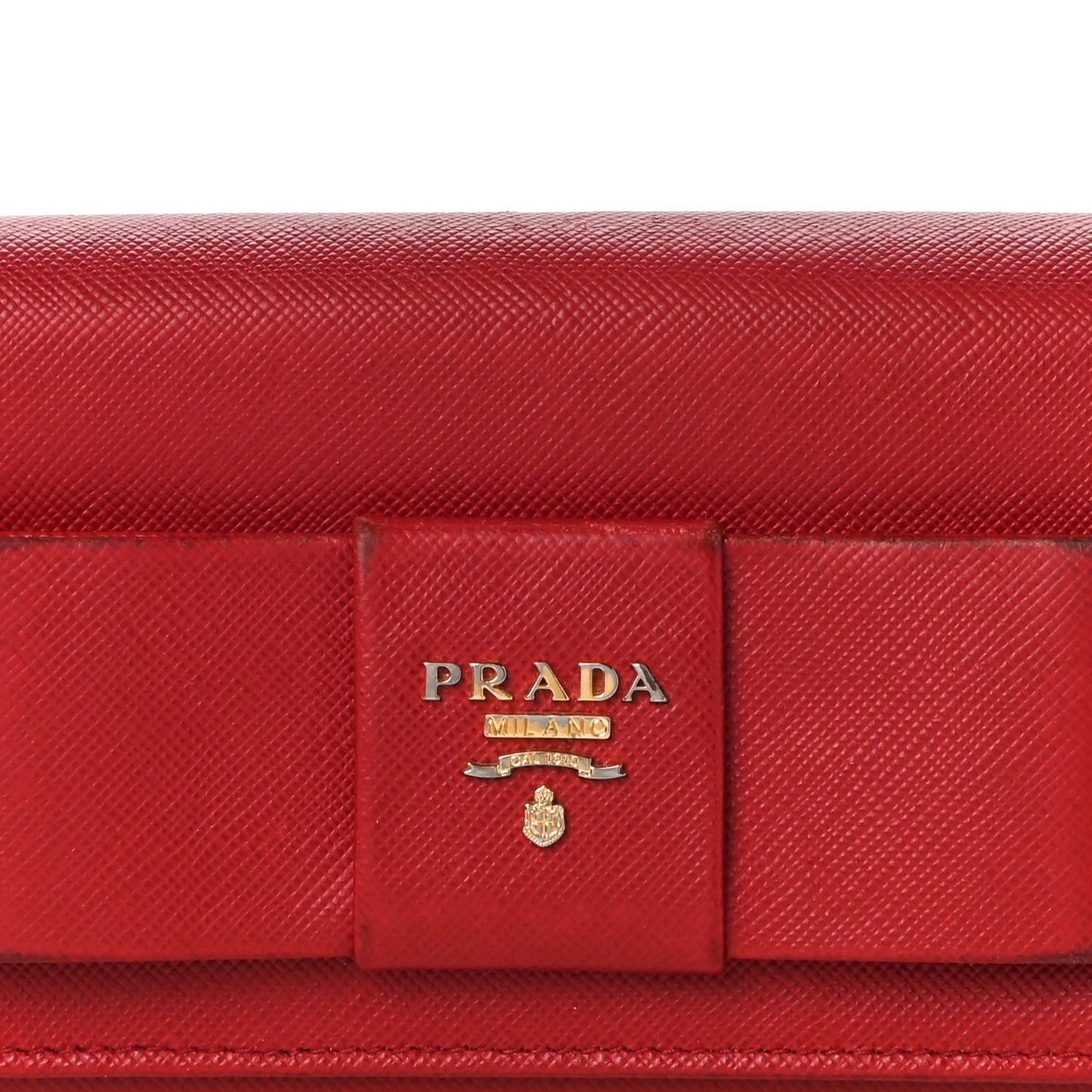 Saffiano Fiocco Bow Continental Wallet Fuoco