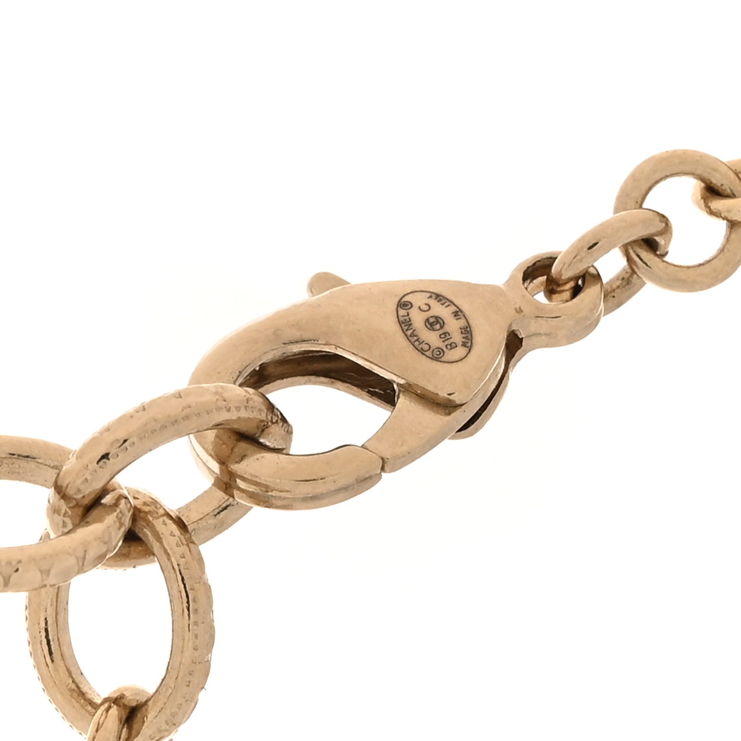 Pearl Crystal CC Necklace Gold