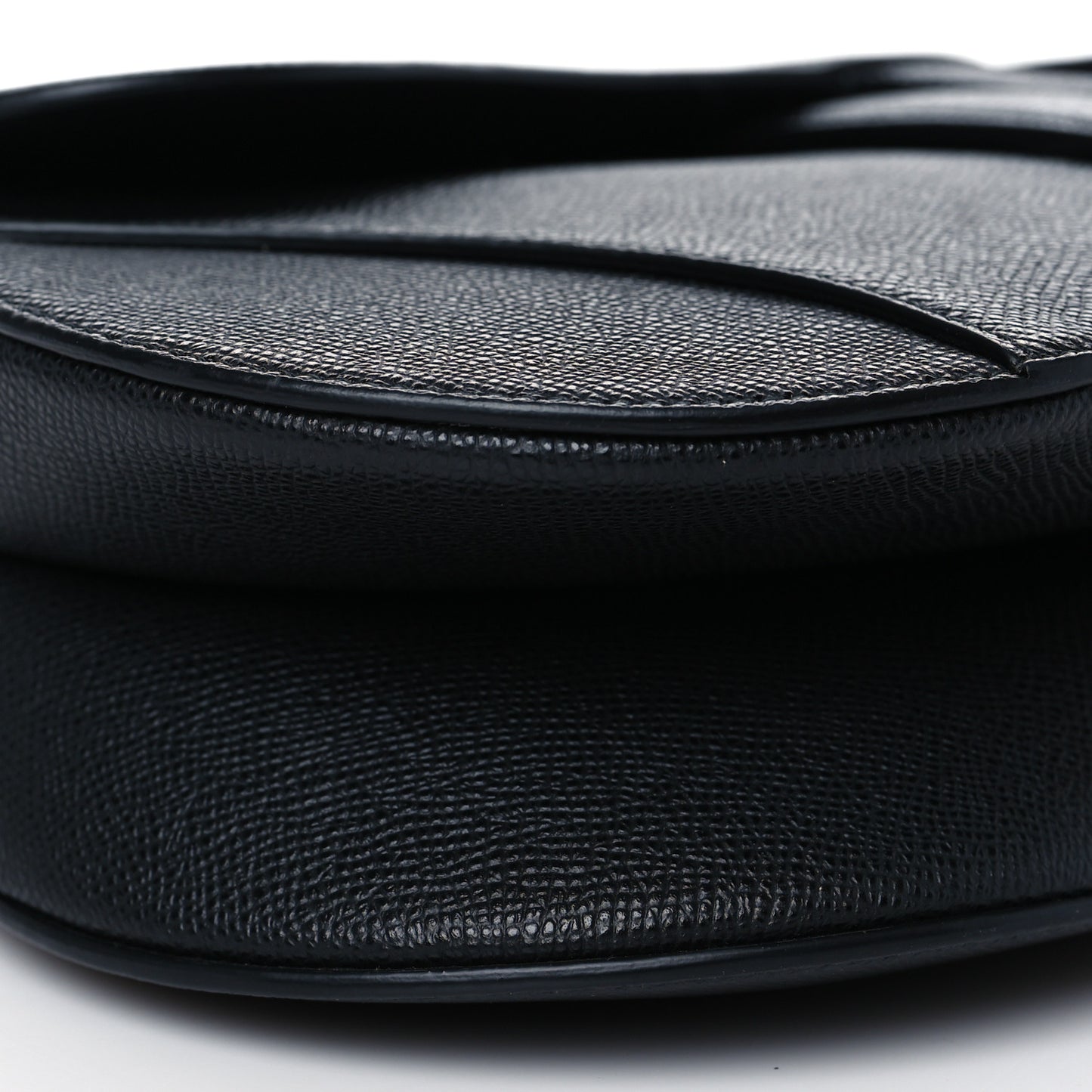 Grained Calfskin Saddle Bag Black