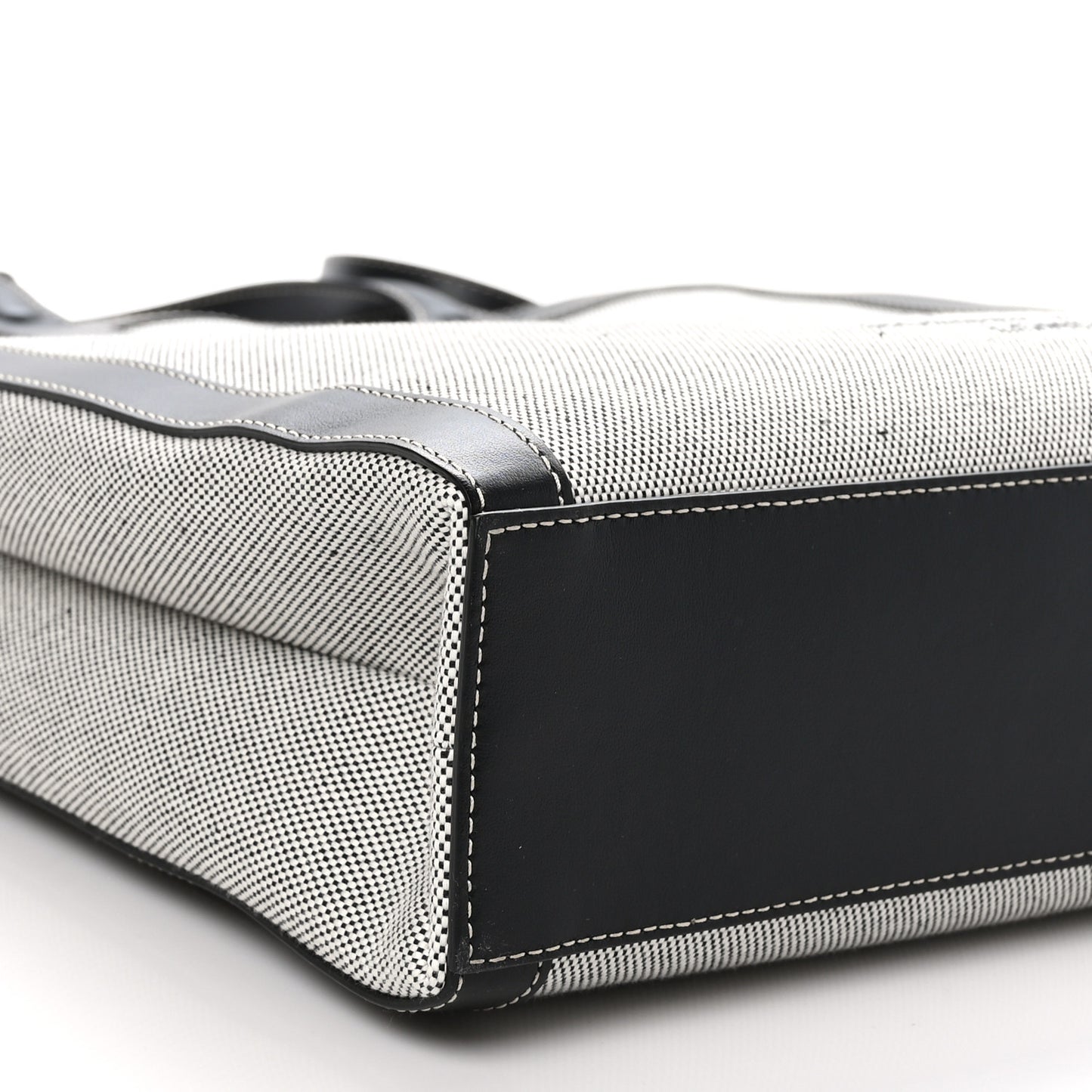 Smooth Calfskin Canvas Horseferry Print Medium Kane Tote Black